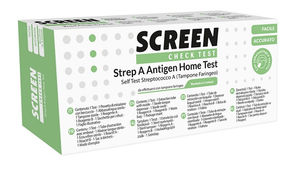 STREP A ANTIGEN HOME TEST DETERMINAZIONE QUALITATIVA ANTIGENI STREPTOCOCCO A DA TAMPONE FARINGEO 1 PEZZO - FARMACIA33