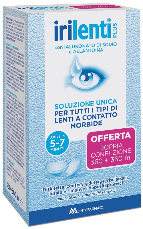 SOLUZIONE UNICA PER LENTI A CONTATTO IRILENTI 2 PEZZI DA 360 ML - FARMACIA33