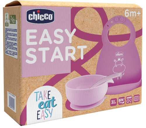CH SET PAPPA SILICONE 6M+ ROSA - FARMACIA33