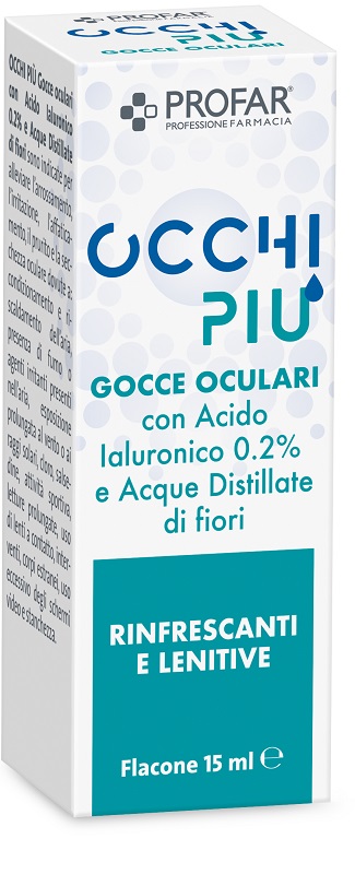 GOCCE OCULARI PROFAR OCCHIPIU' ACIDO IALURONICO 0,2% E ACQUE DISTILLATE DI FIORI 15 ML - FARMACIA33