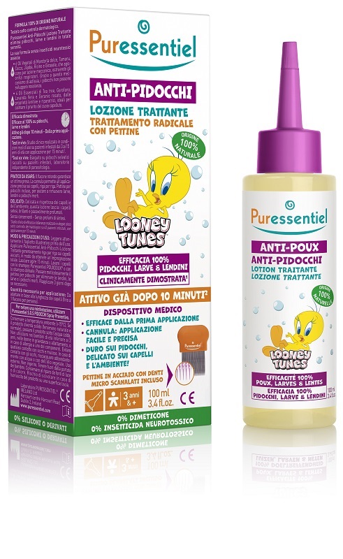 LOZIONE ANTIPIDOCCHI WARNER 100 ML + PETTINE PURESSENTIEL - FARMACIA33
