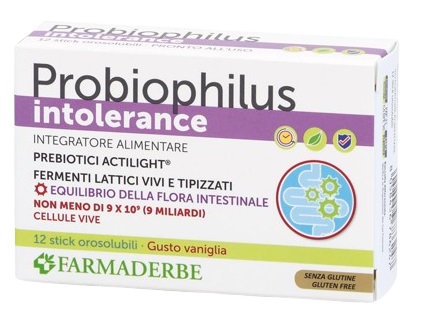 PROBIOPHILUS INTOLLERANCE 12 STICK PACK - FARMACIA33