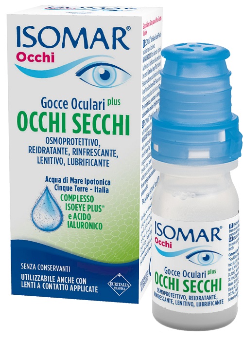 ISOMAR OCCHI SECCHI PLUS GOCCE OCULARI ACIDO IALURONICO 0,20% 10 ML - FARMACIA33