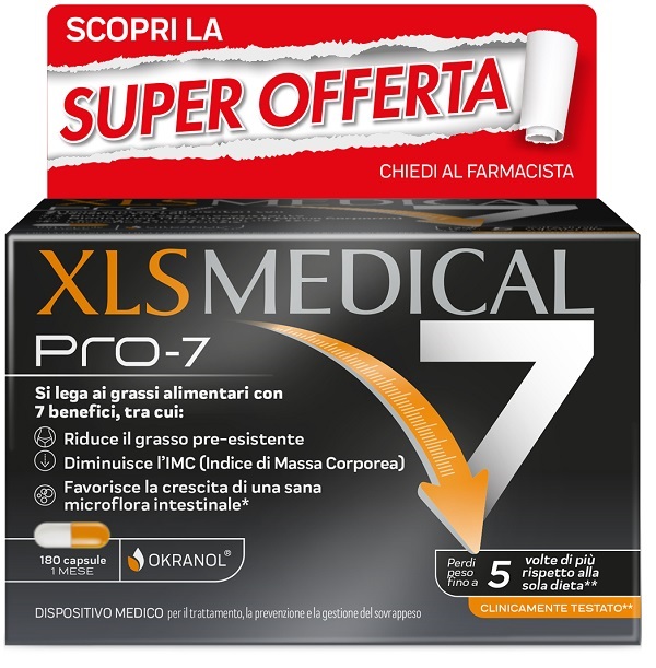XLS MEDICAL PRO-7 180 CAPSULE TAGLIO PREZZO - FARMACIA33