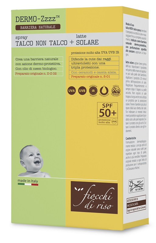FIOCCHI DI RISO BIPACCO TALCO NON TALCO SPRAY 100 ML + LATTE SOLARE 50+ 140 ML - FARMACIA33
